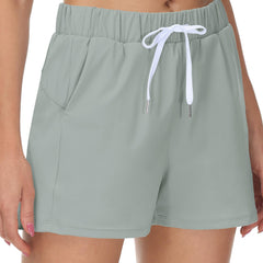 High Waist Yoga Sports Shorts with Side Pockets