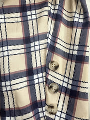 Women's Plus Plaid Print Blazer Long Sleeve