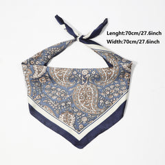 Vintage Square Scarf Satin Silk Shawl Bandana Paisley Print Head Wraps