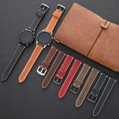 Crazy Horse Leather Watch Strap Quick Release Retro Italian Cowhide 20 22 24mm