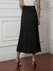 High Waist Textured Bodycon Skirt for Women
