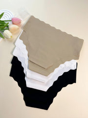 6pcs Scallop Trim Seamless Briefs Intimates Panties