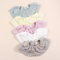 1pc Baby Soft Bib 6 Layer Cotton Infants Plain Crepe Bib Newborn Toddler
