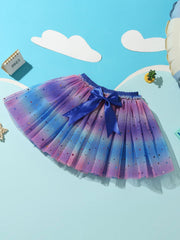 Sequin Stars Bow Front Mesh Tutu Skirt for Girls