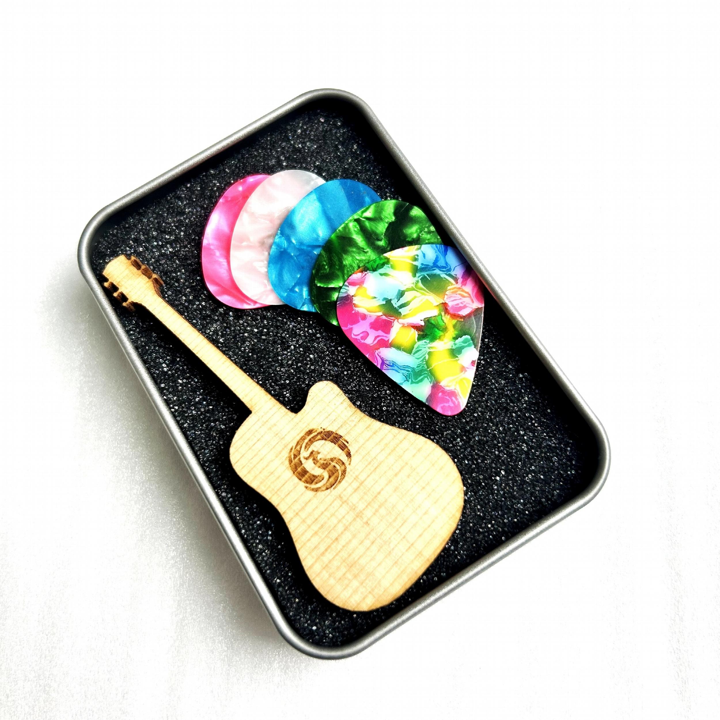 15pcs Celluloid Guitar Picks with Storage Box + 3pcs 0.46, 0.71, 0.96mm Picks