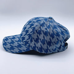 Houndstooth Baseball Cap Distressed Dad Hat Hip Hop Sun Hat