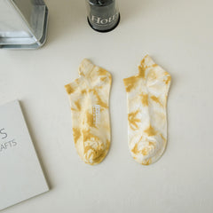 Tie Dye Letter Print Socks Women's Ankle Stockings