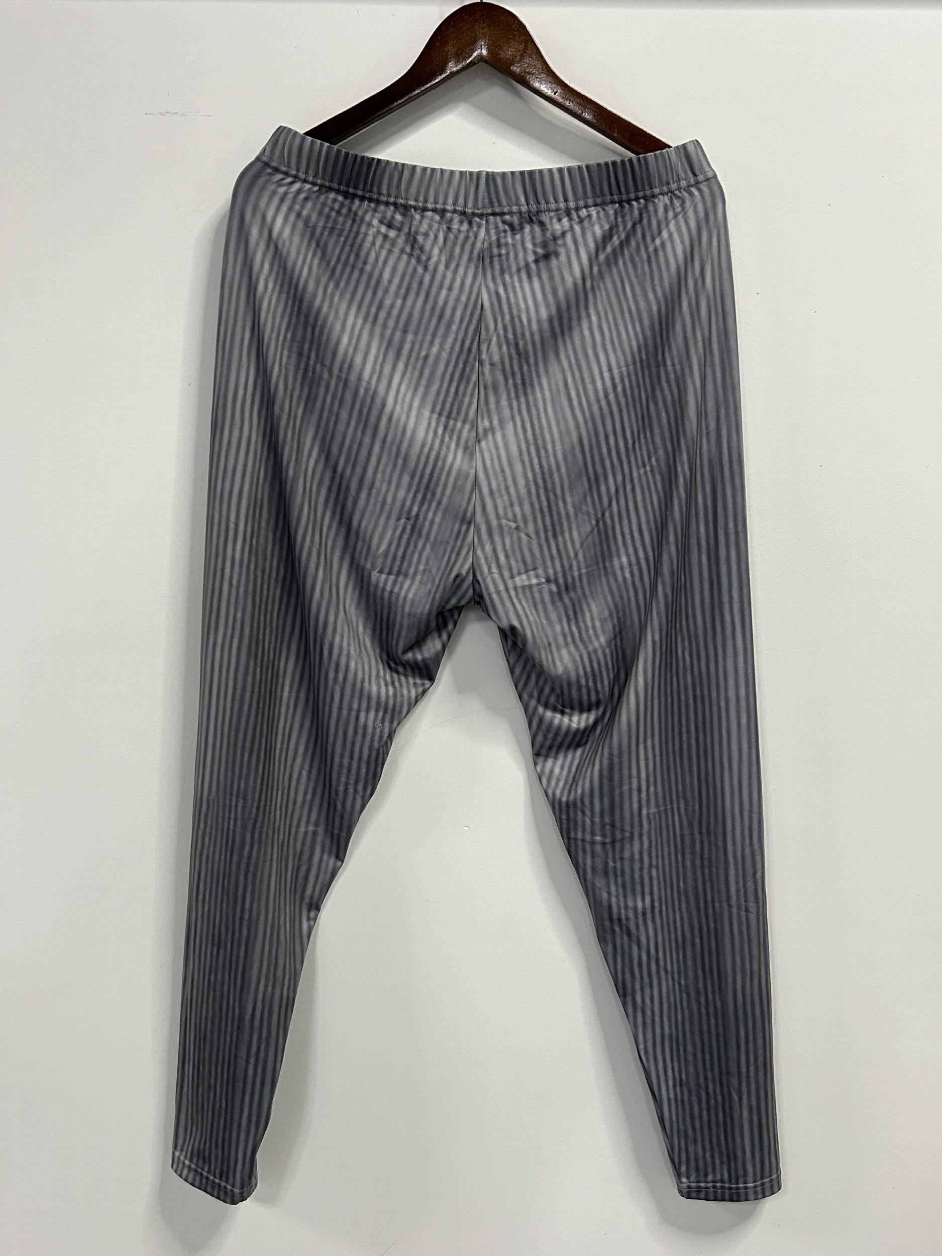 Casual Leggings Women's Plus Stripe Print Elastic High Rise