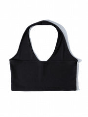 Women's Ribbed Halter Neck Camisole Solid Top