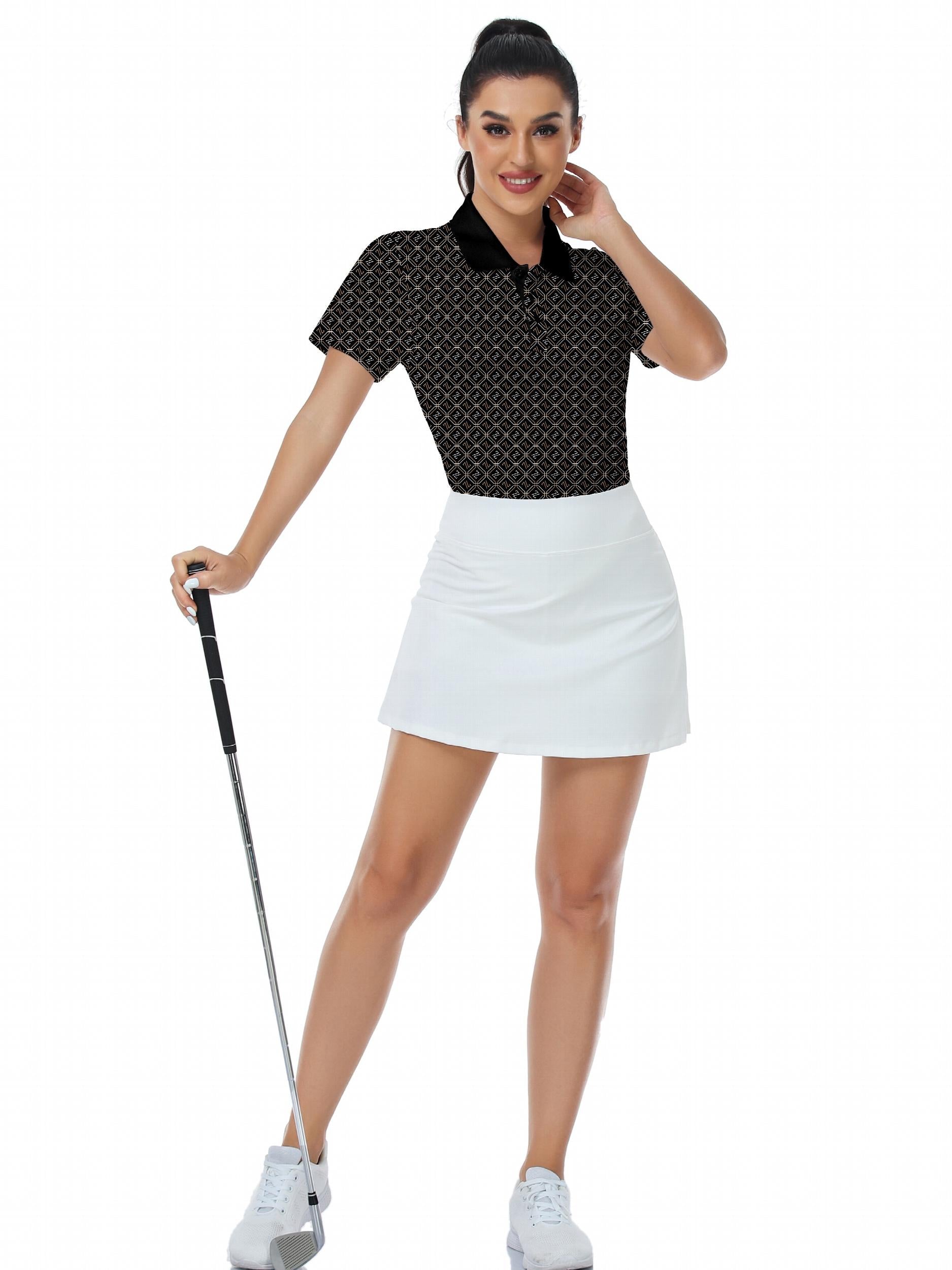 Women's Geometric Letter Graphic Golf Shirt