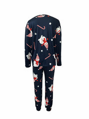 Christmas Loungewear Set Crew Neck Top & Pants Women's Sleepwear