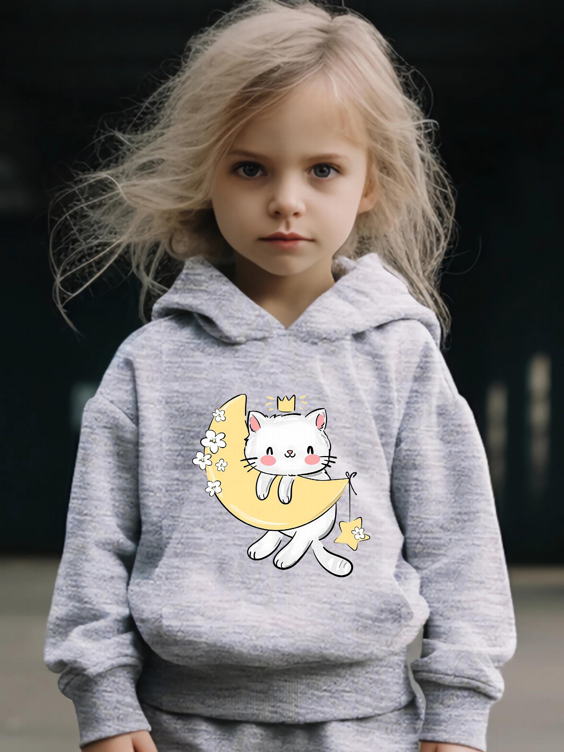 Cat & Moon Print Girls Outfits For Spring Fall Outdoor