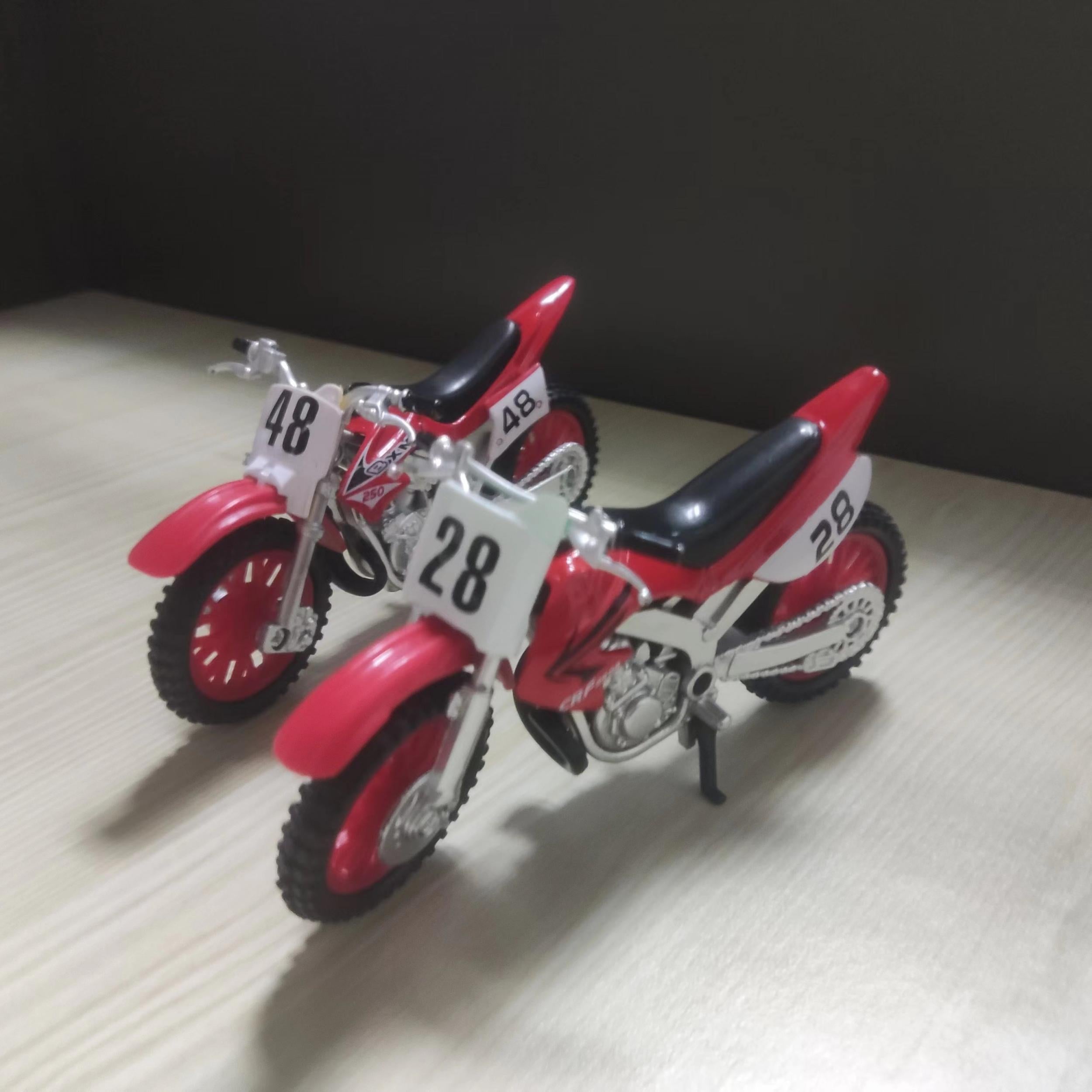 Toy Car and Motorcycle Model Body Numbers 28 and 48 Mixed