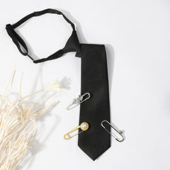 Crystal Brooch Unisex Shirt Bow Tie with Adjustable Neck Tie