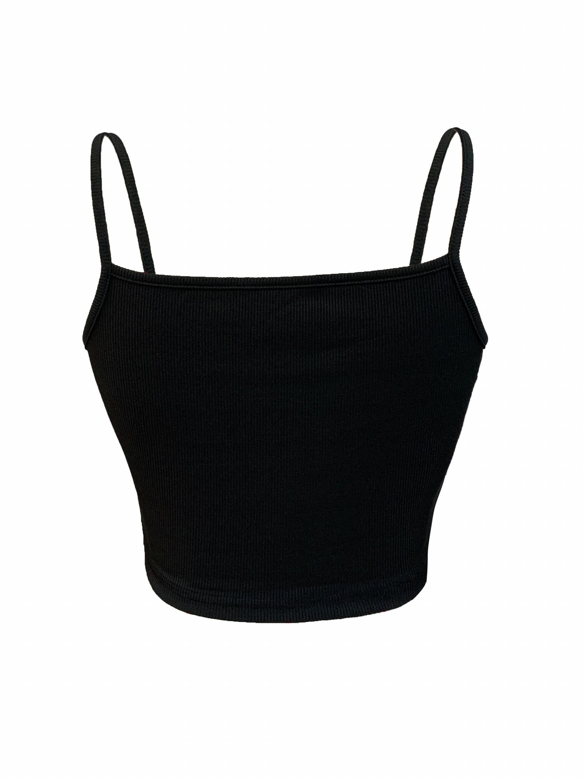 Button Front Crop Cami Top Sexy Slim Sleeveless Top Women's Clothing