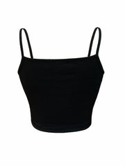 Button Front Crop Cami Top Sexy Slim Sleeveless Top Women's Clothing