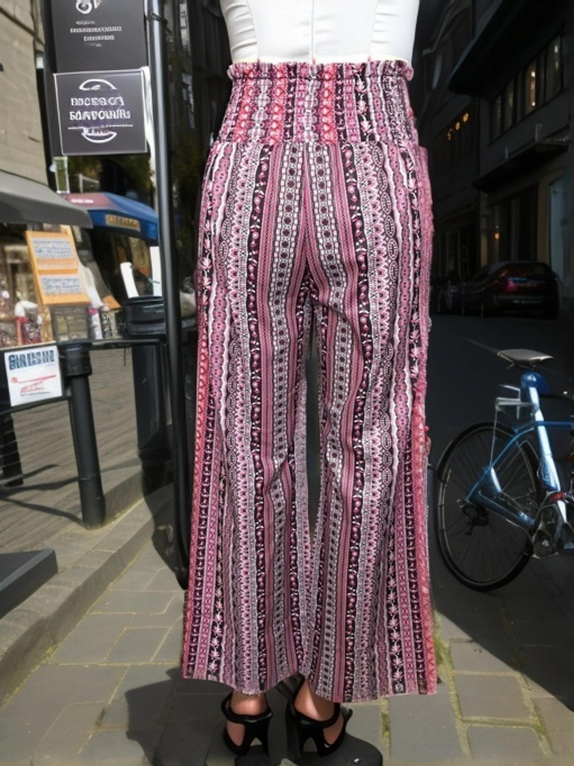 Ethnic Print Wide Leg Pants For Women