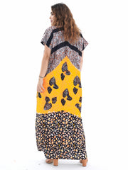 Graphic Print Kaftan Dress Set with Hijab