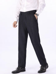 Men's Formal Solid Straight Leg Dress Pants For Business