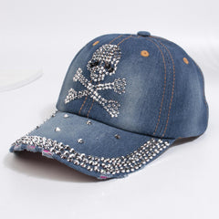 Rhinestone Baseball Cap Distressed Sports Hat Adjustable Lightweight Dad Hats