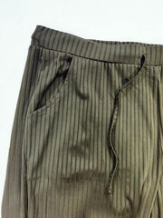 Solid Ribbed Cardigan & Drawstring Pants Set