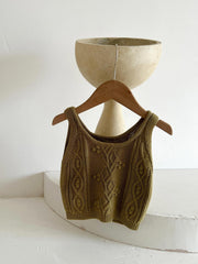 Baby Girl's Knitted Crop Top & Casual Blouse Set