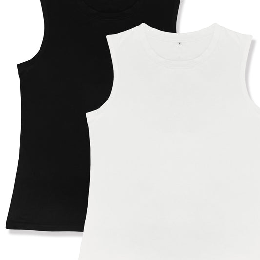 Women's 2 Pieces Tank Tops Crew Neck Sleeveless Casual Summer Tank Tops