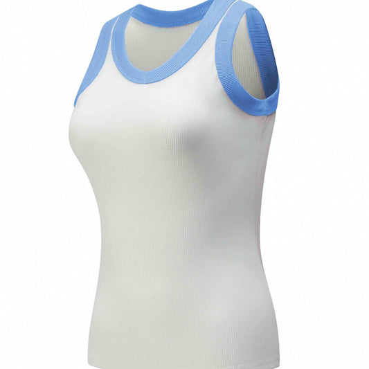 Women's Sports Tank Top Contrast Binding Casual Sleeveless Top