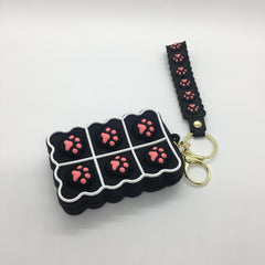 Cartoon Cat Palm Coin Purse Keychain For Girls