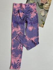 Tie Dye Seamless Yoga Pants High Waist Butt Lifting Breathable Sports Trousers