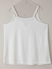 Casual Tank Top Women's Plus Plain Split Strap Notched Neck Tank Top