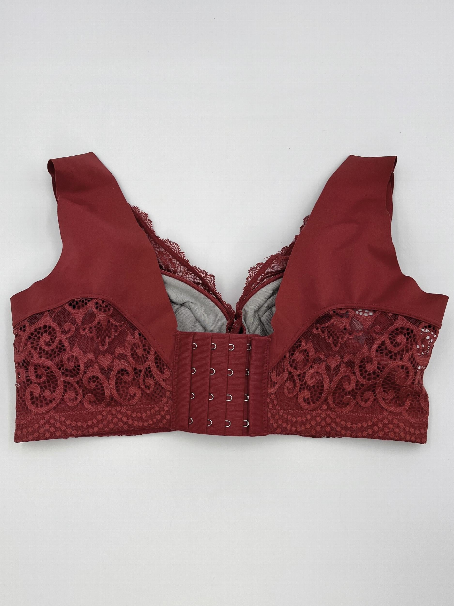 Contrast Lace Push Up Bra Wide Straps