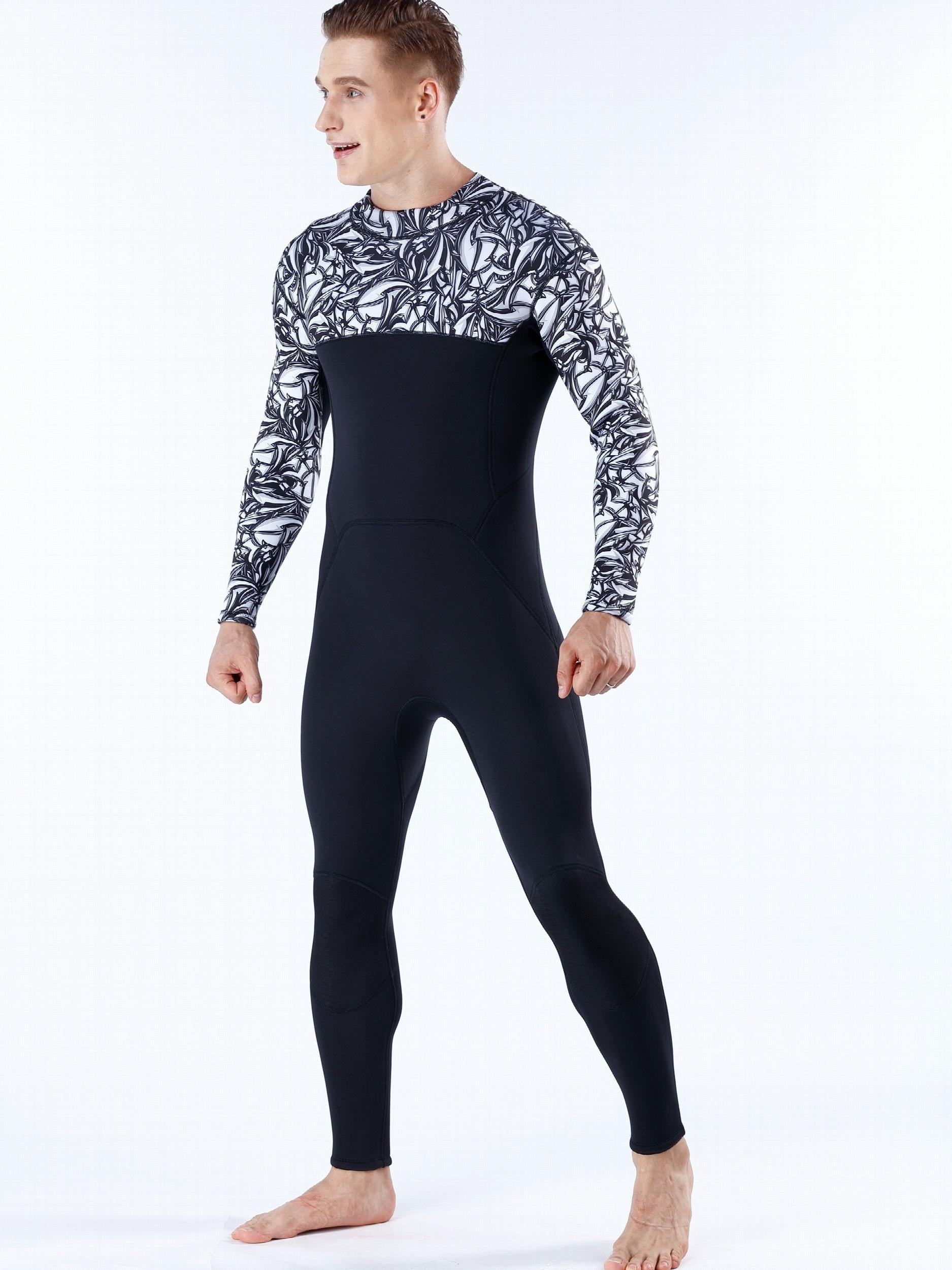 Men's Geometric Neoprene Wetsuit Warm Anti Jellyfish One Piece Back Zipper