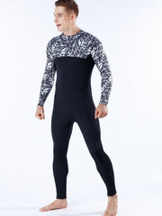 Men's Geometric Neoprene Wetsuit Warm Anti Jellyfish One Piece Back Zipper
