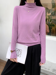 Versatile Knit Sweater Casual High Neck Long Sleeve Sweater Women's Clothing