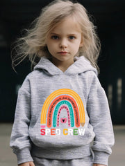 Girls Rainbow Hooded Sweatshirt & Sweatpants Set
