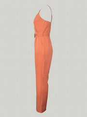 V Neck Belted Cami Jumpsuit for Women