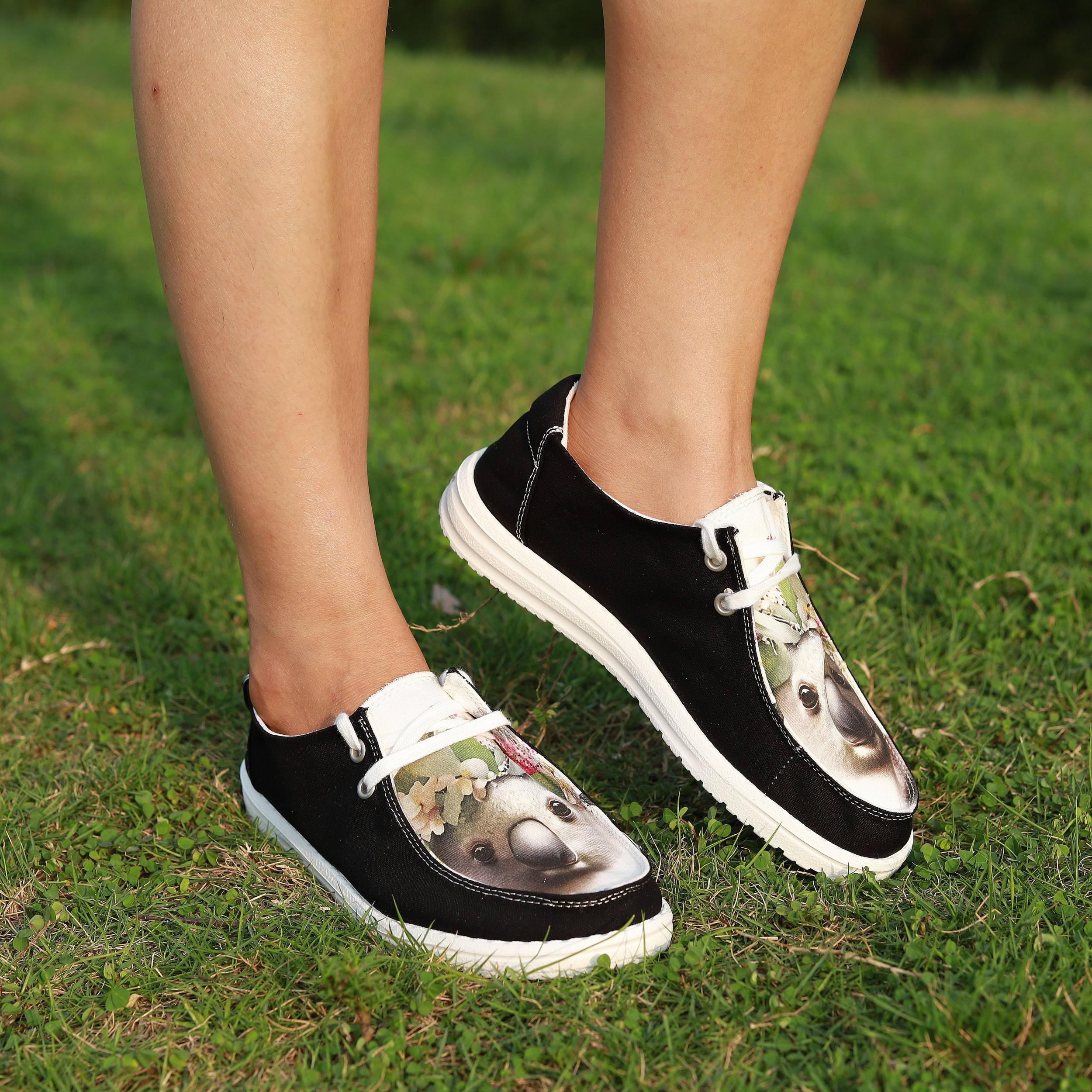 Koala Pattern Flat Shoes Women's Casual Lightweight Shoes