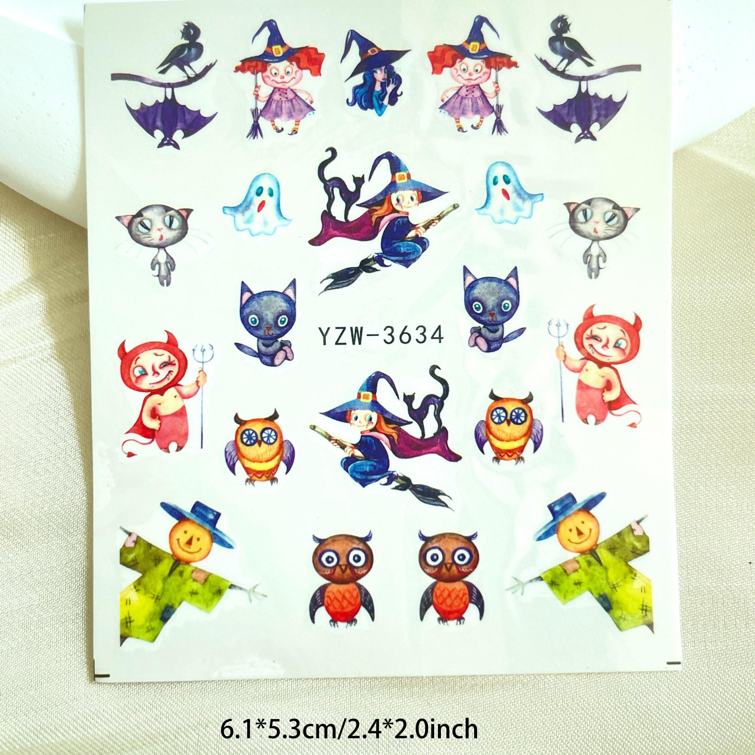 Halloween Water Print Sticker Waterproof Tattoo Sticker for Kids Teens Adults