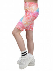 Toddler Girls Colorful Bohemian Abstract Graphic Elastic Waist Biker Shorts