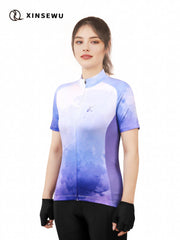 Women's Road Cycling Jersey Romantic Fog Purple Short Sleeve Cycling Wear