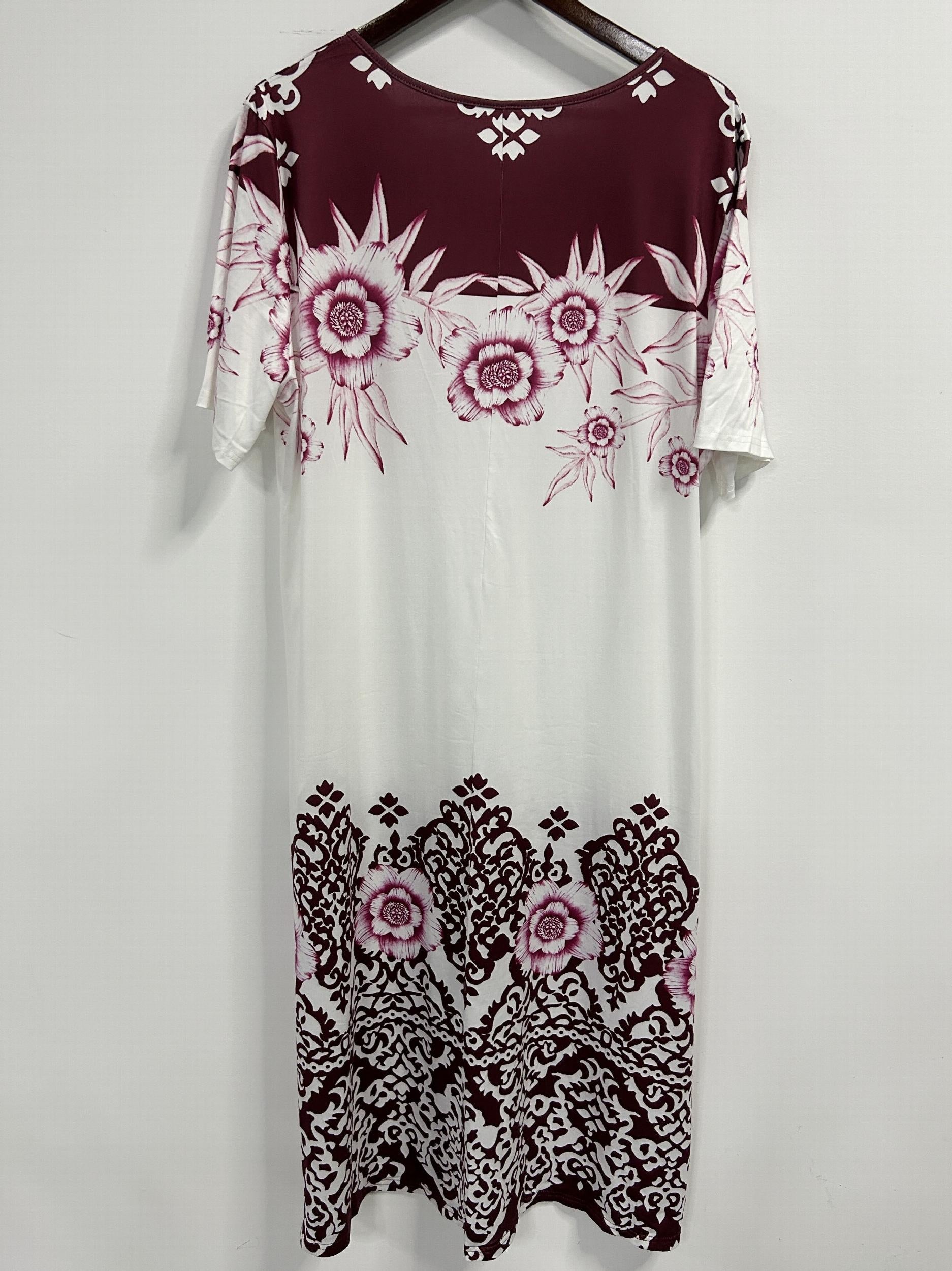 Women's Floral Print Casual Dress with Pockets