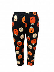 Halloween Pumpkin Pajama Set Short Sleeve Button Up