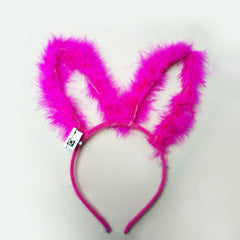 Luminous Feather Headband Halloween Headgear Golden Rabbit Ears Hair Accessories