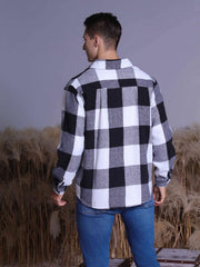 Men's Plaid Shirt Long Sleeve Button Up Casual Lapel Outdoor