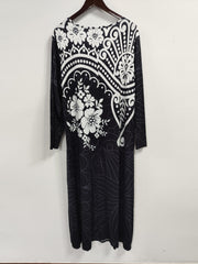 Floral Print Long Sleeve Maxi Dress