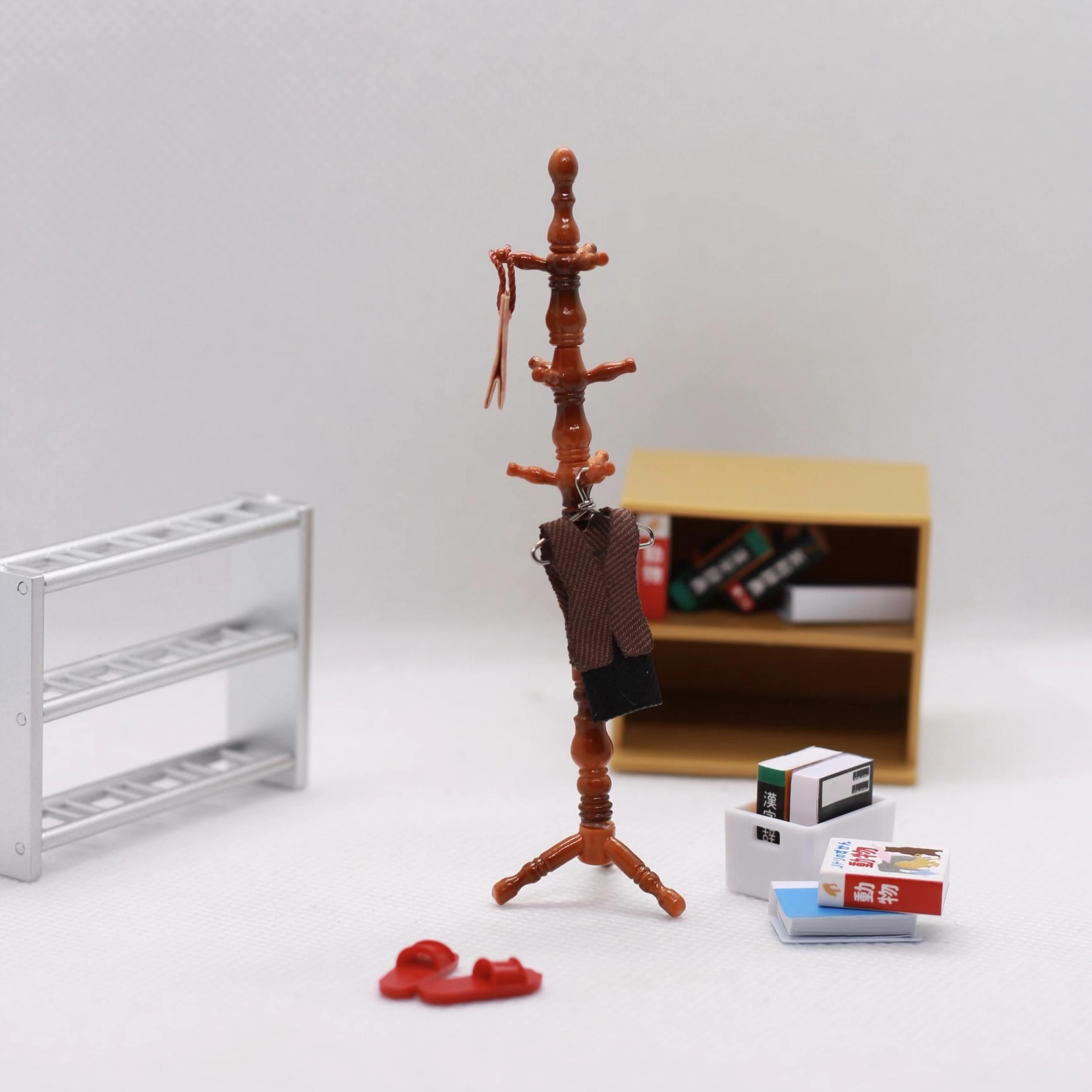 Dollhouse Bedroom Coat Rack Set Room Decoration