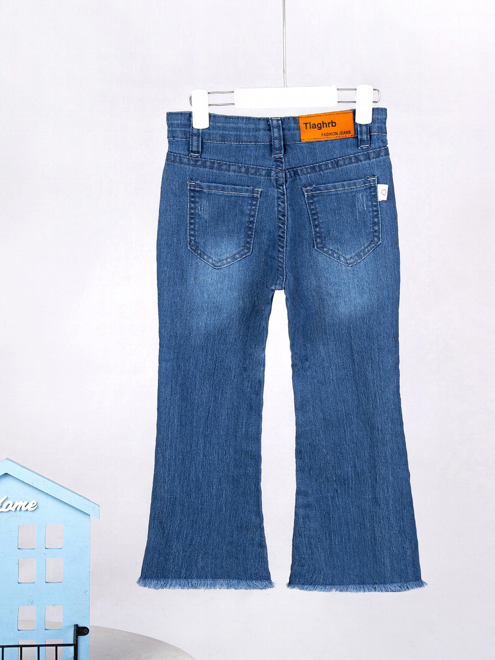 Girls' Flared Jeans With Bow Decor
