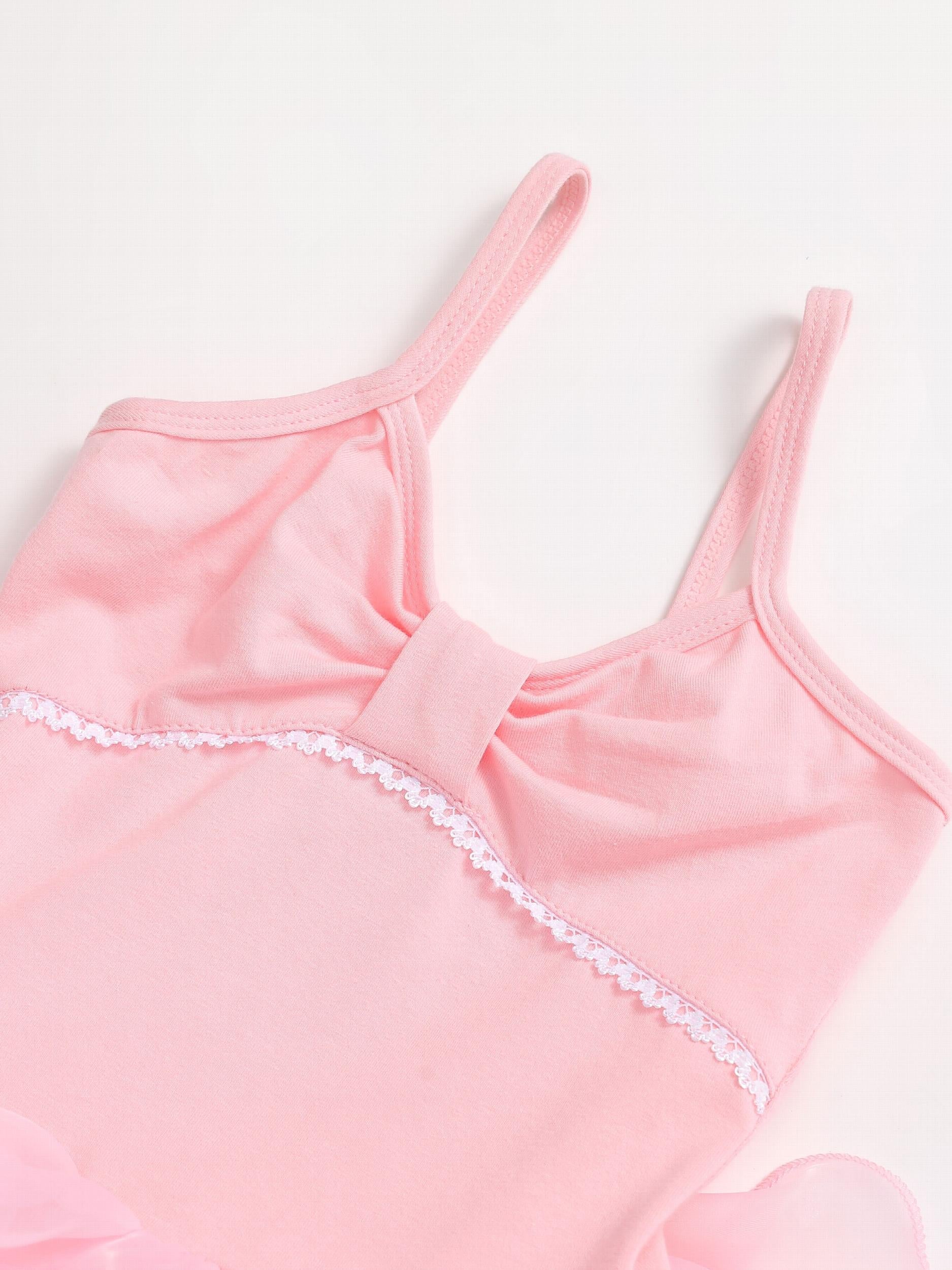 Girls Bow Tutu Patchwork Cami Dress Ballet Dance Leotard