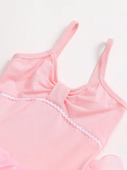 Girls Bow Tutu Patchwork Cami Dress Ballet Dance Leotard